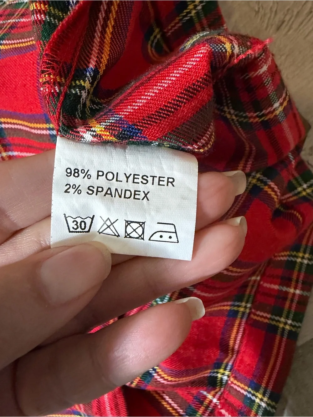 Southern Siblings Tartan Plaid Holiday 3T  White Bib linen Collar embroidered S